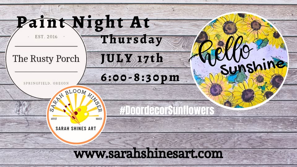 Paint Night At The Porch ##doordecorSunflowers