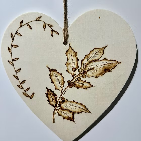 Pyrography hanging decoration