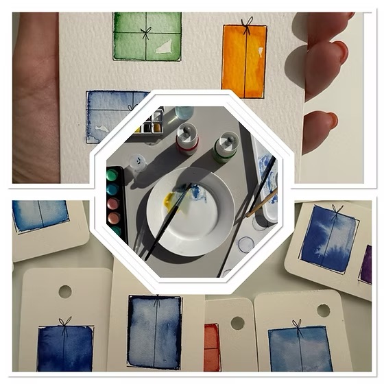 Mindful Christmas watercolour cards and gift tags workshop