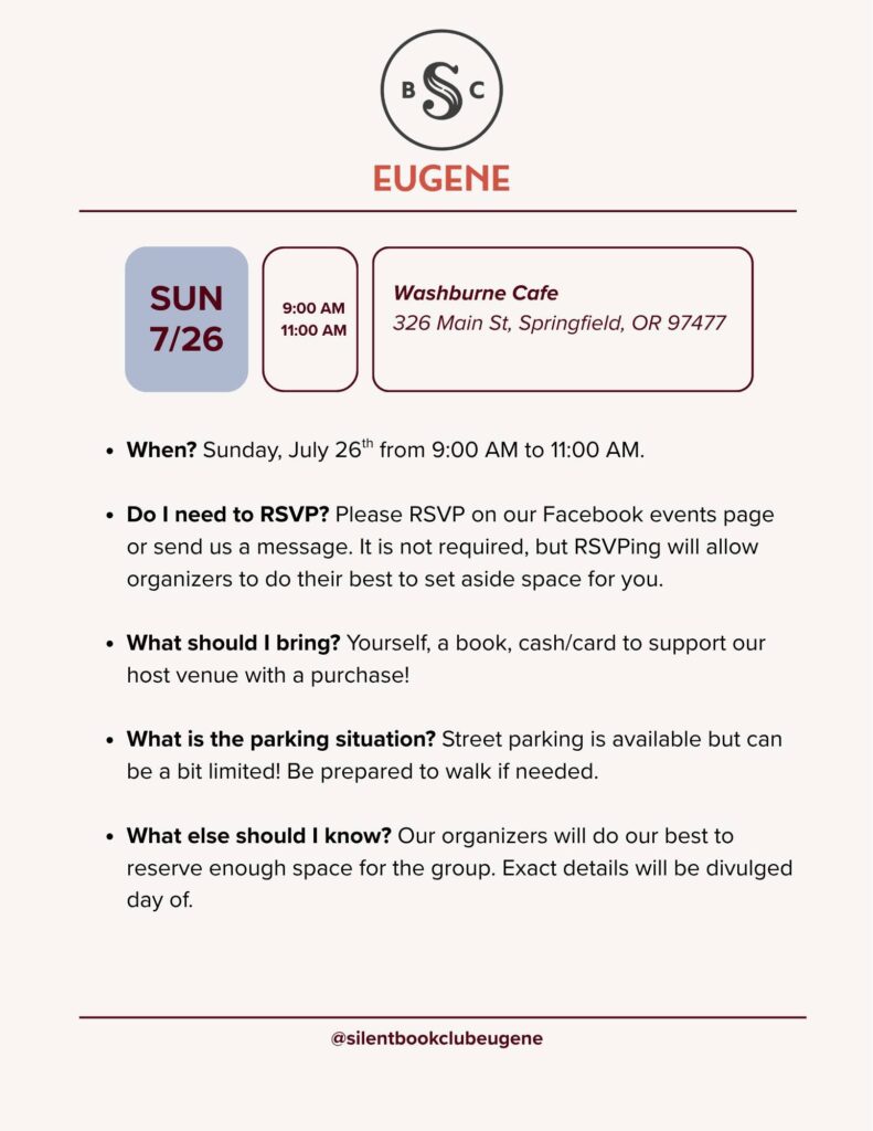 Silent Book Club @ Washburne Cafe