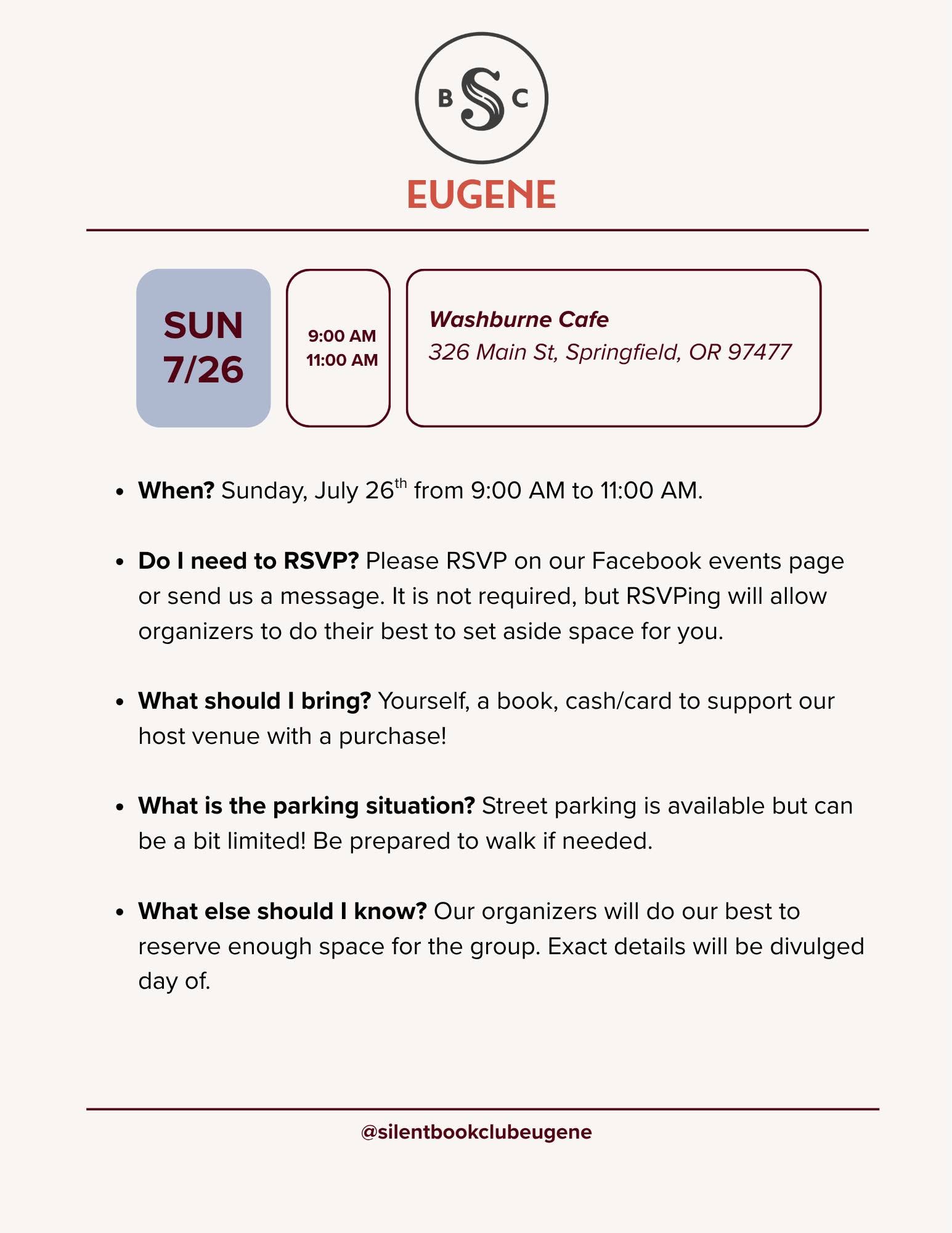 Silent Book Club @ Washburne Cafe