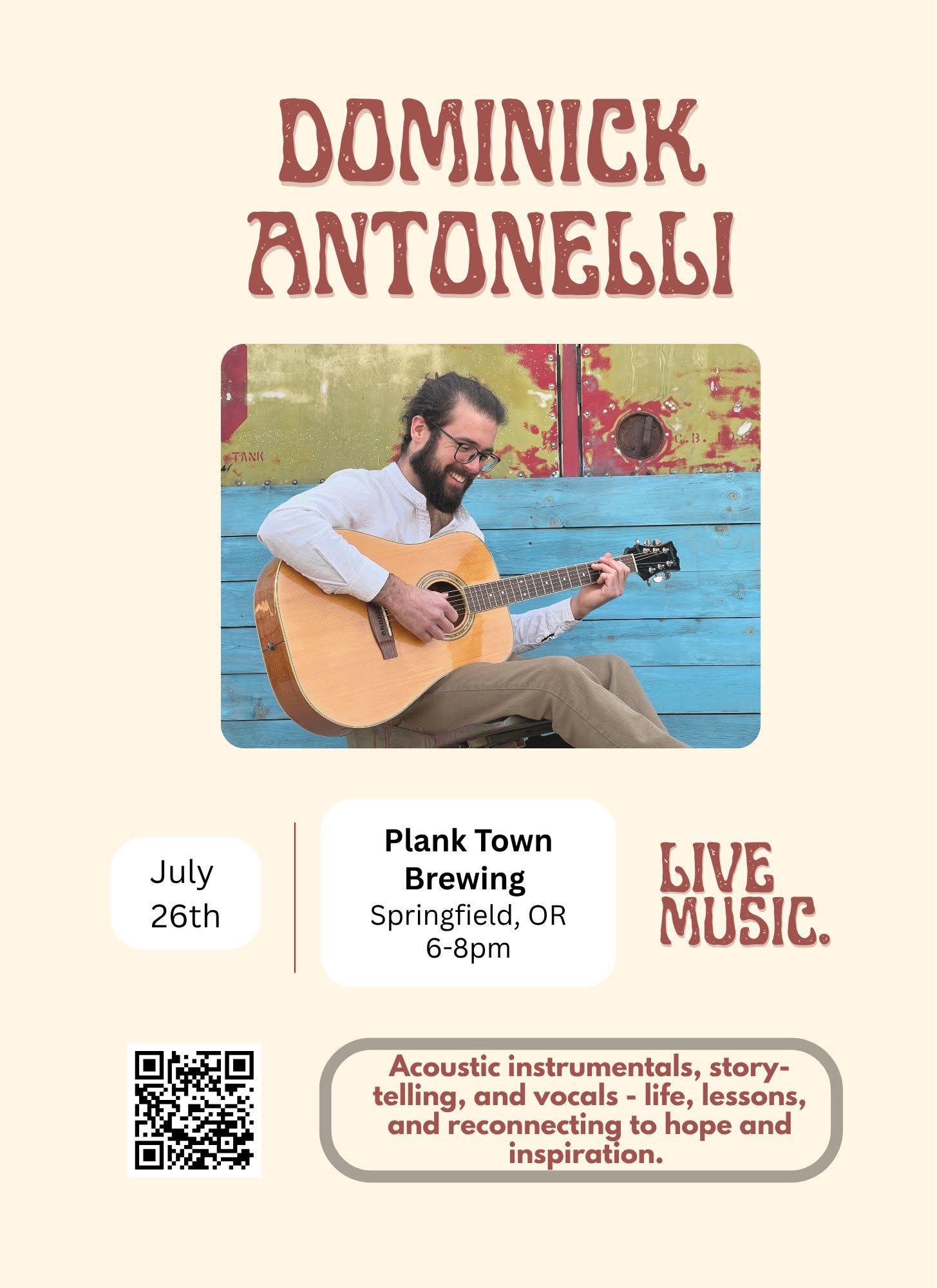 Live Music w/ Dominick Antonelli 6pm Free