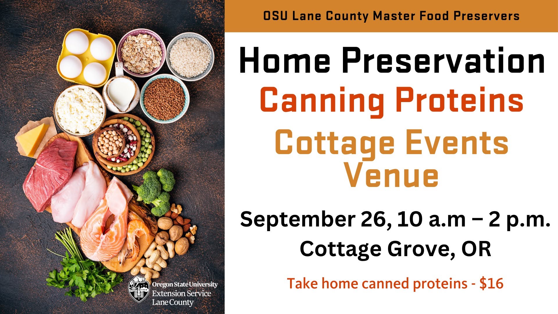 Cottage Grove 2026 Pressure Canning Protein